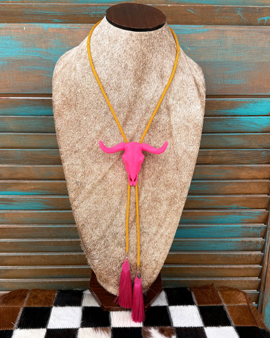 Longhorn Acrylic Western Bolo