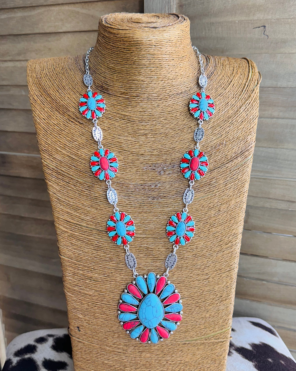 Turquoise & Red Necklace