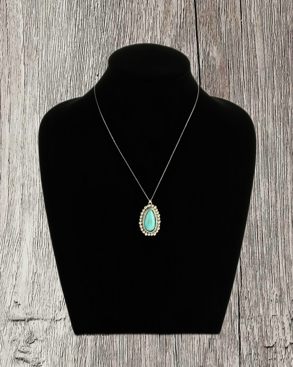 Sterling Silver Turquoise Pendant Chain Necklace