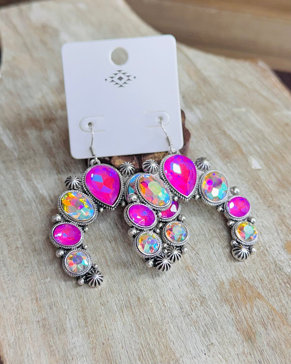 Rhinestone Cowgirl SquashBlossom Earrings