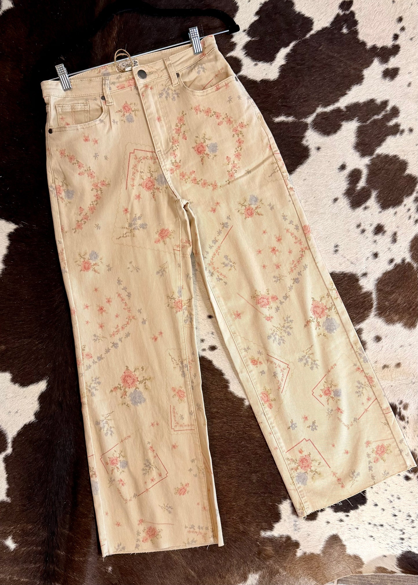 Printed Enzyme Washed Pants