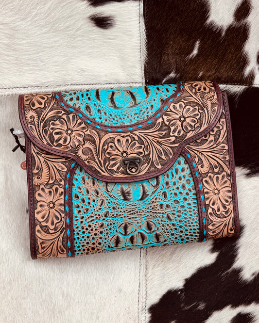 Caiman Tooled American Darling Crossbody