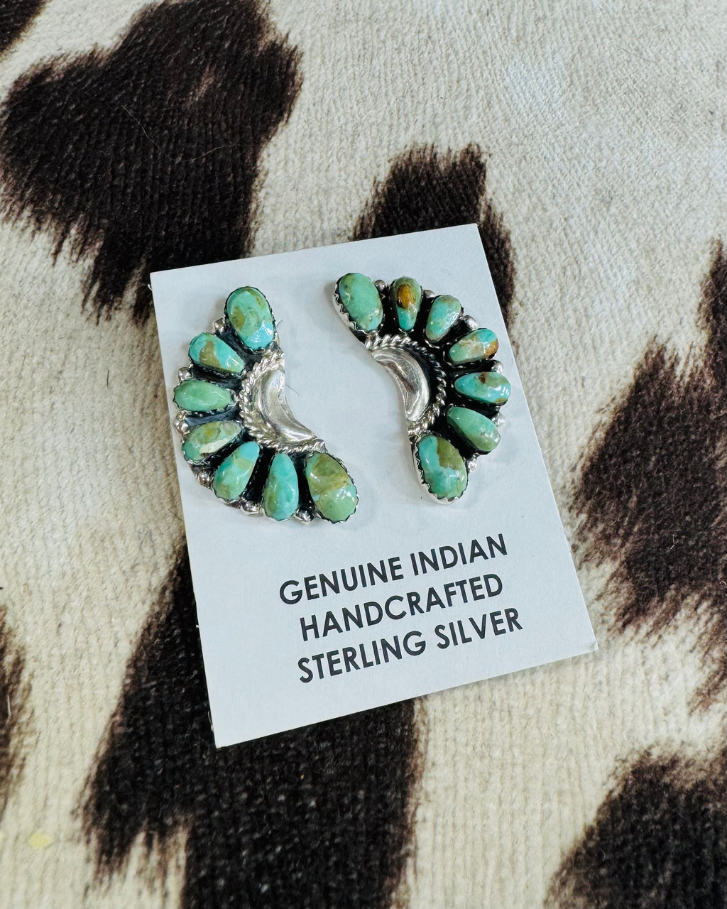 Half Cluster Turquoise Studs *Sterling