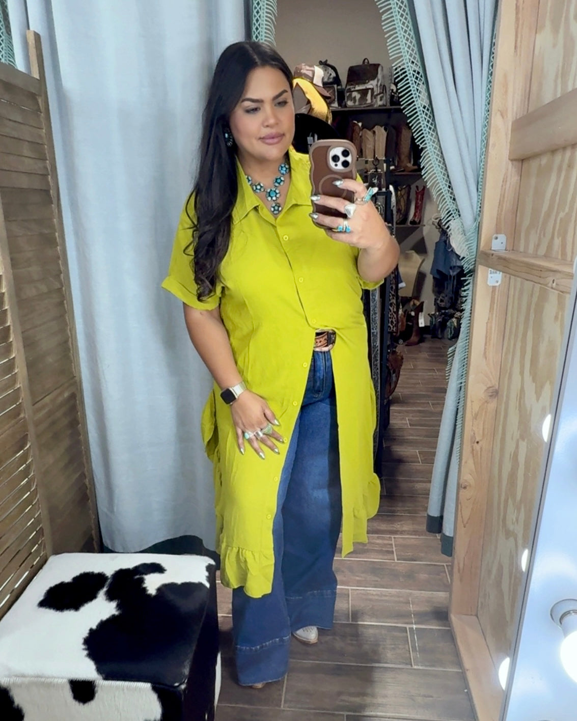 Ruffle Midi Dress *Chartreuse