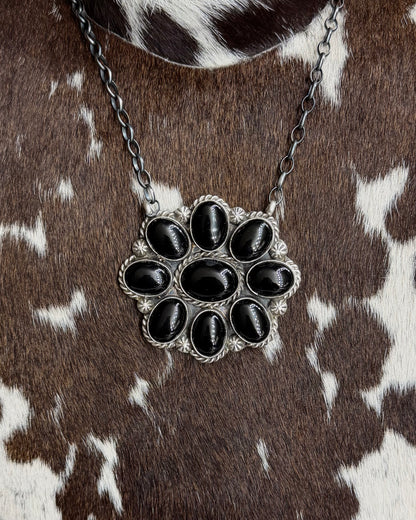 Black Onyx Cluster Necklace *Native