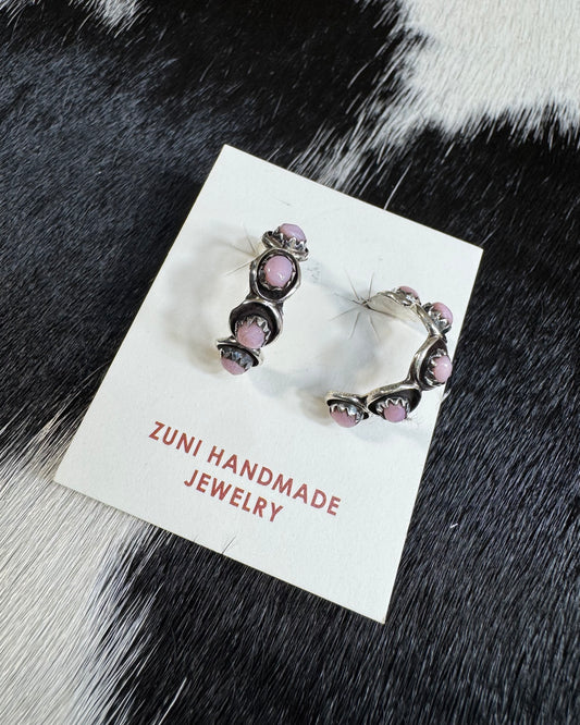 Zuni Pink Conch Mini Hoops *Native