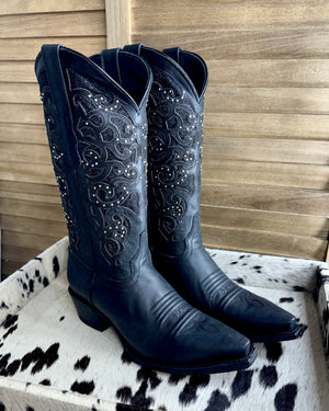 Vegas Black Stud Boots