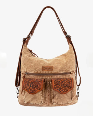 Wrangler Tooled Denim Hobo Bag/Backpack