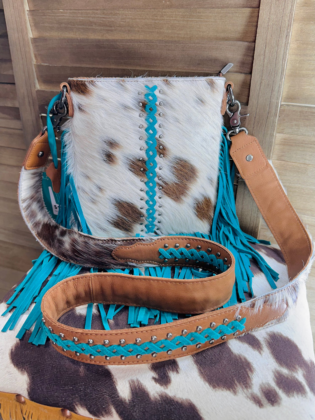Turquoise Cowbide Bag