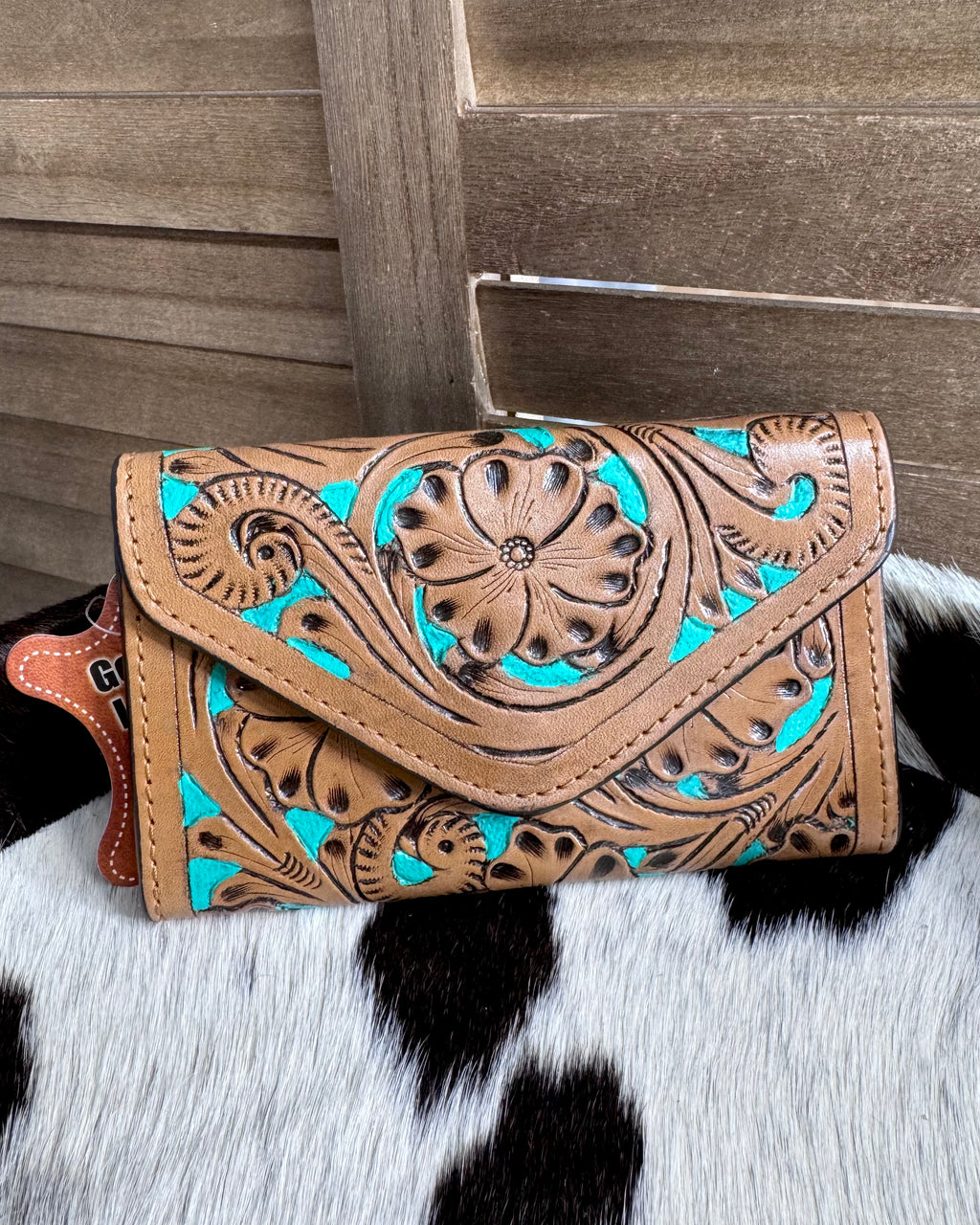 Ohlay Tooled & Turquoise Wallet