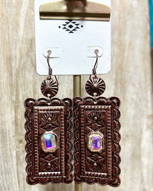 Western Dangle Copper Earrings