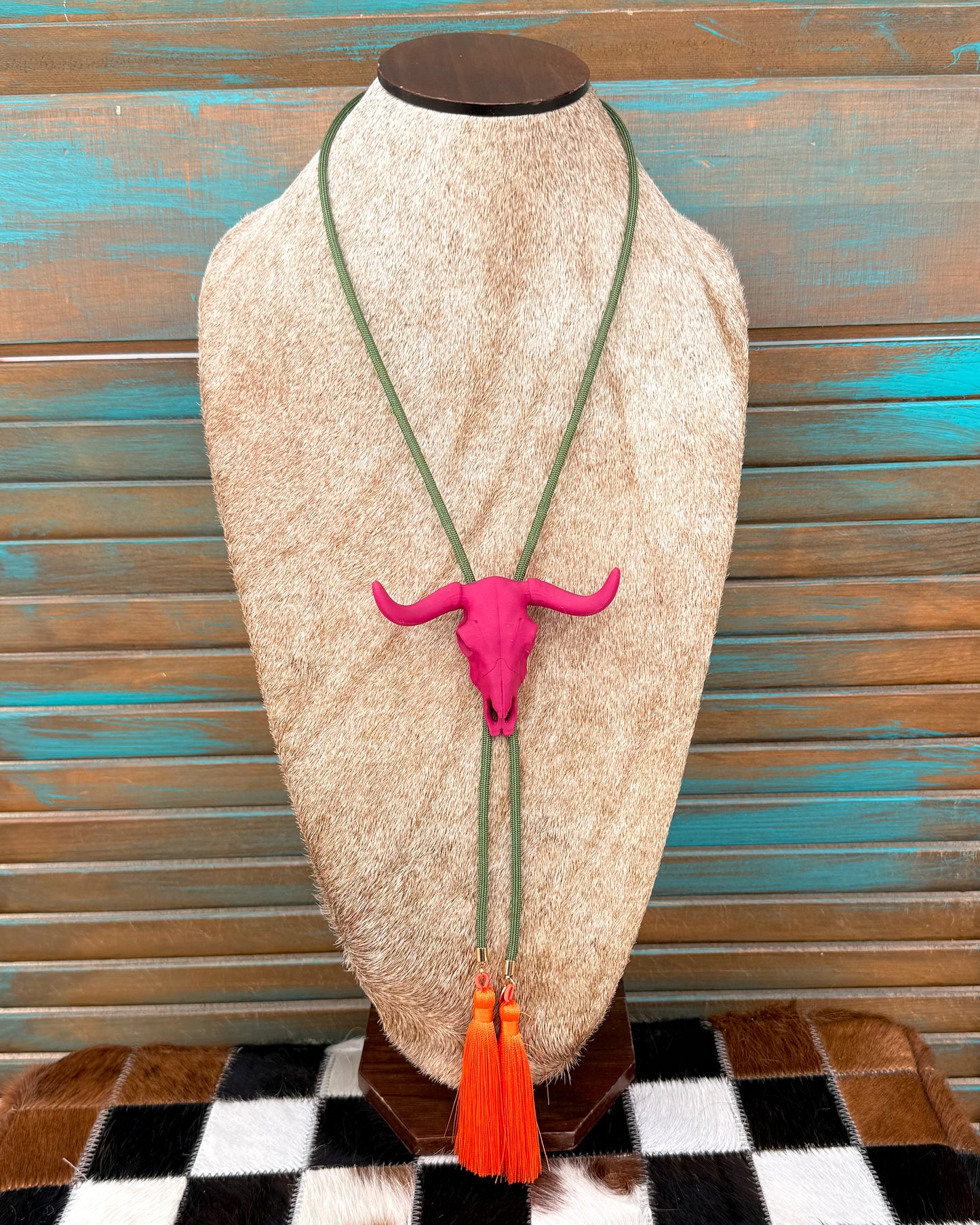 Longhorn Acrylic Western Bolo