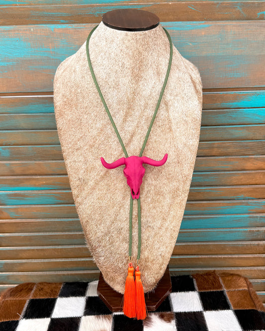 Longhorn Acrylic Western Bolo
