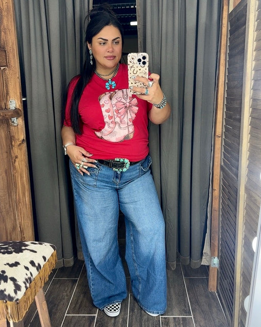 Red Heart Boot Tee