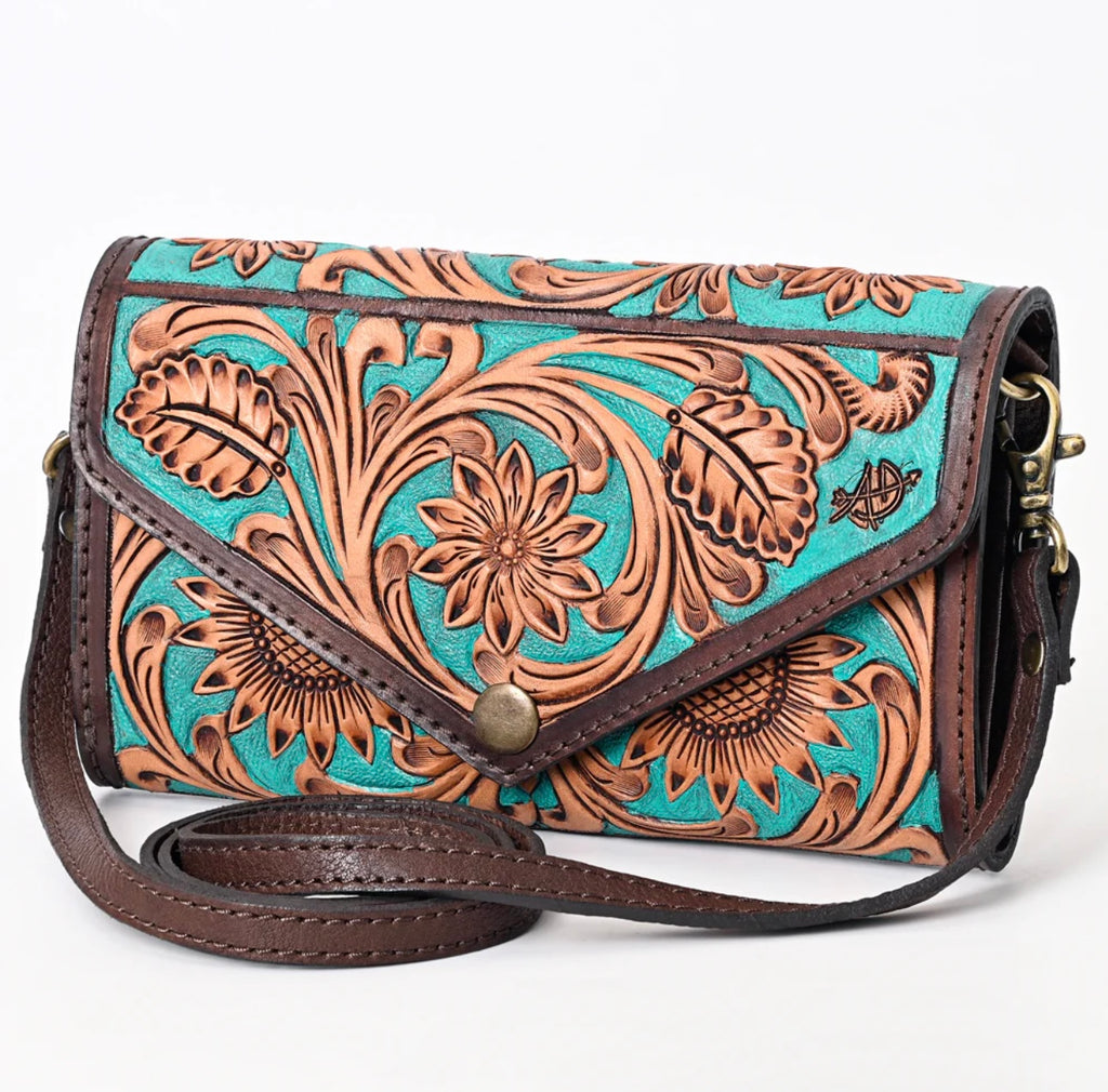 Tooled in Turquoise Wallet Crossbody