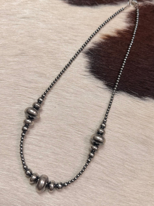 18" 3-14mm Rondelle Pearl Necklace