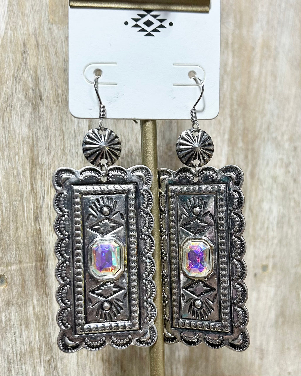 Western Dangle Silver Earrings