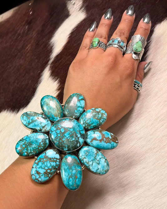 Tibet Turquoise German Silver Cuff