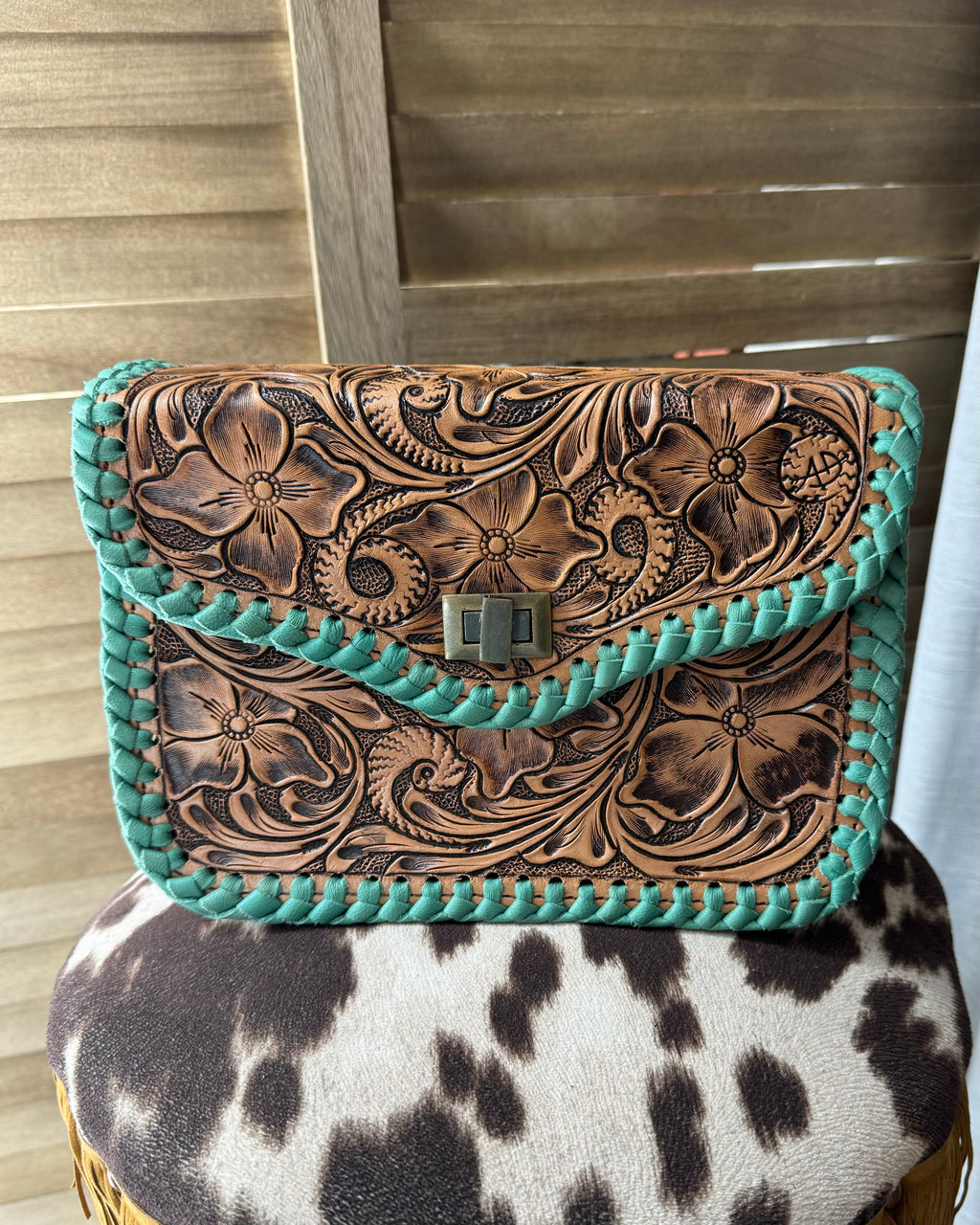Tooled & Turquoise Bag
