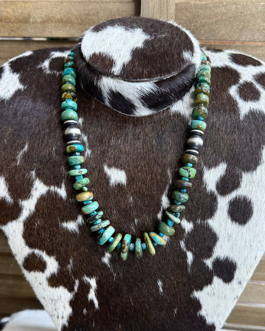 20.5” Natural Turquoise Graduated Necklace