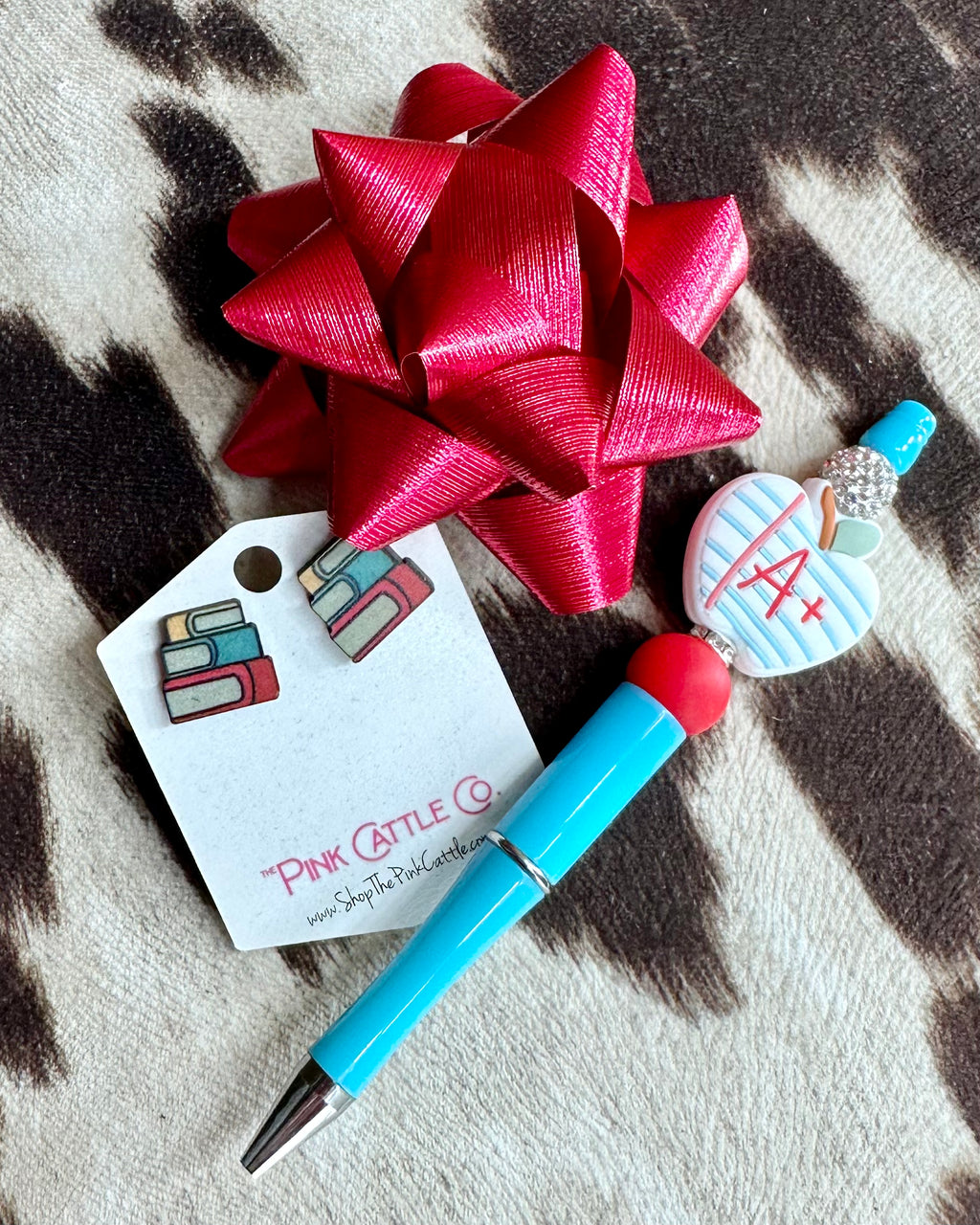 Book Earrings and Pen Gift Set