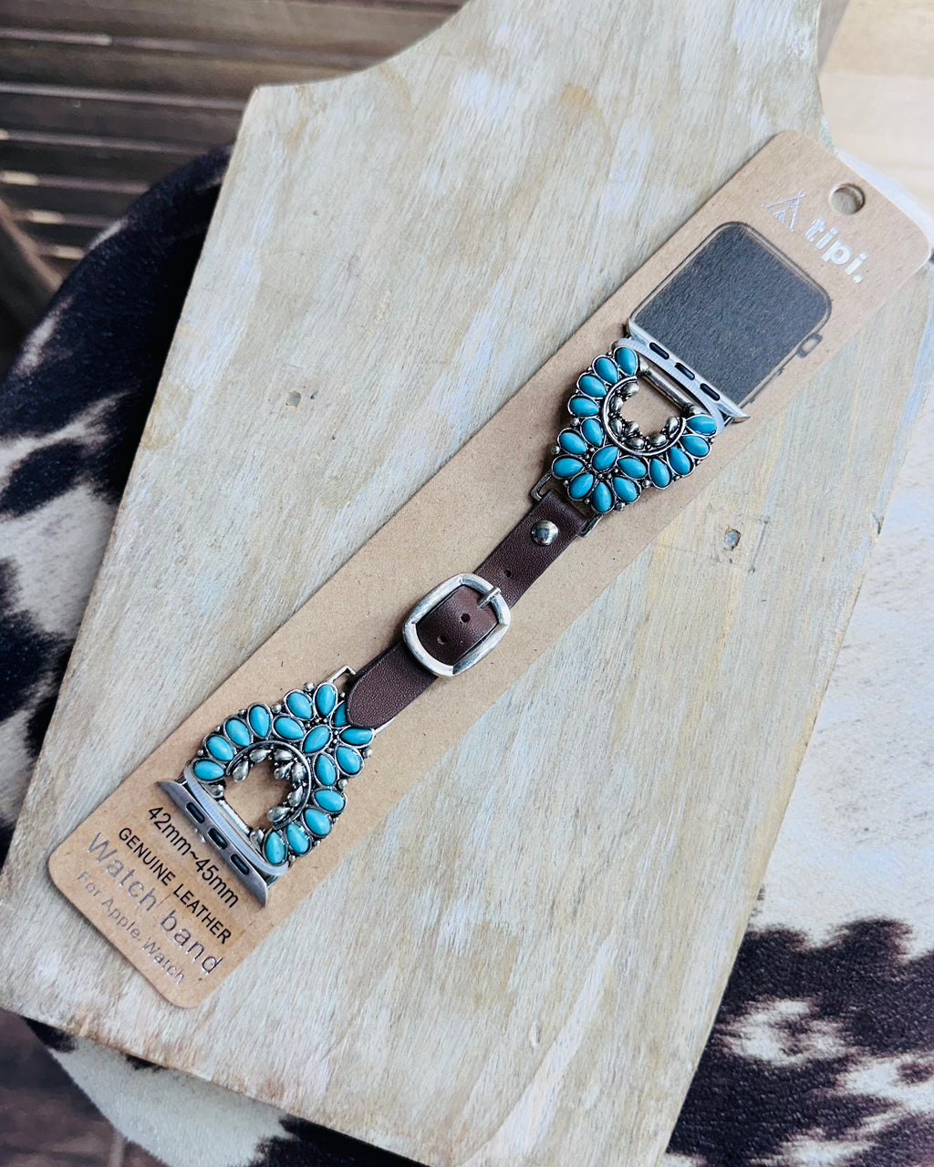 Turquoise Squash Blossom Watch Band