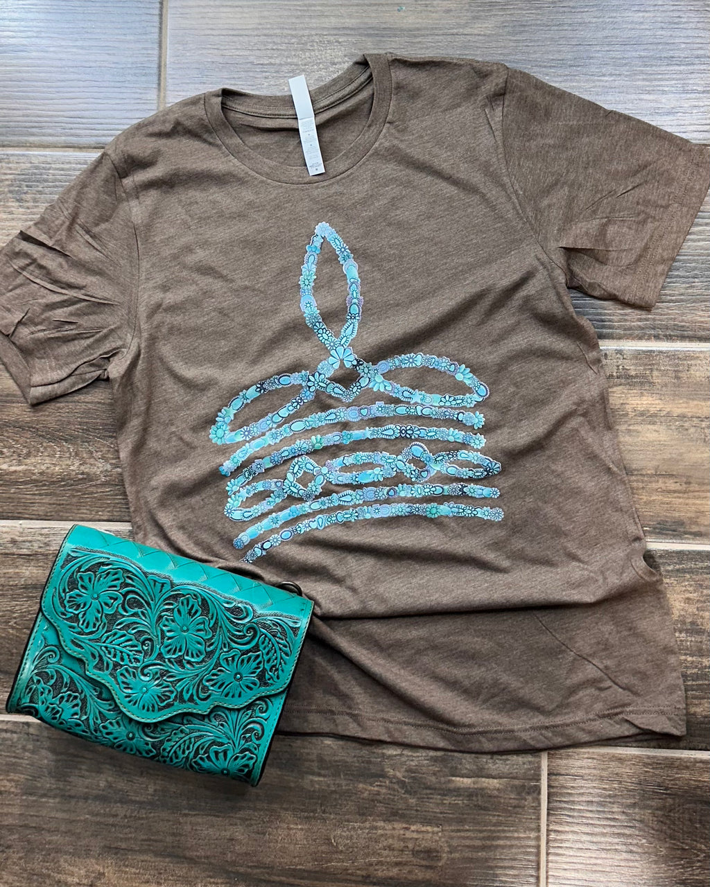 Turquoise Boot Stitch Tee
