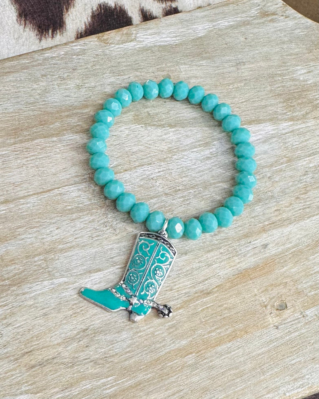 Turquoise Crystal Boot Bracelet