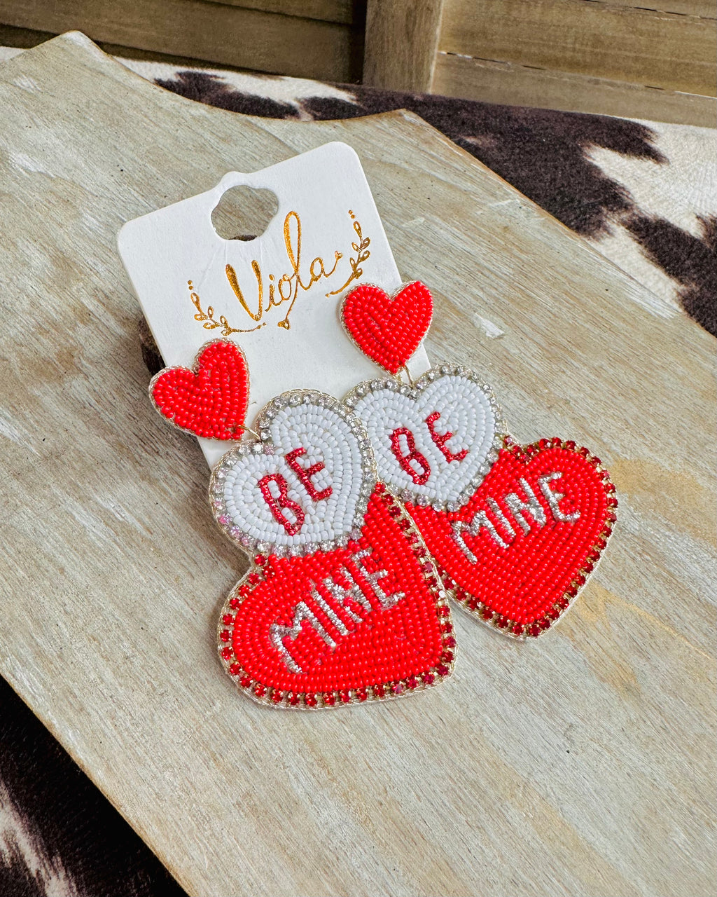 Be Mine Heart Earrings *Red