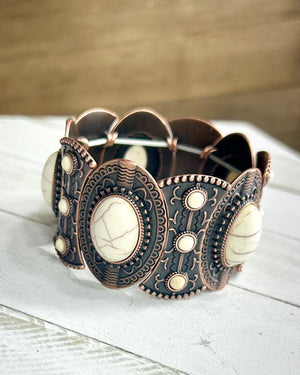 Copper Concho Stretch Bracelet