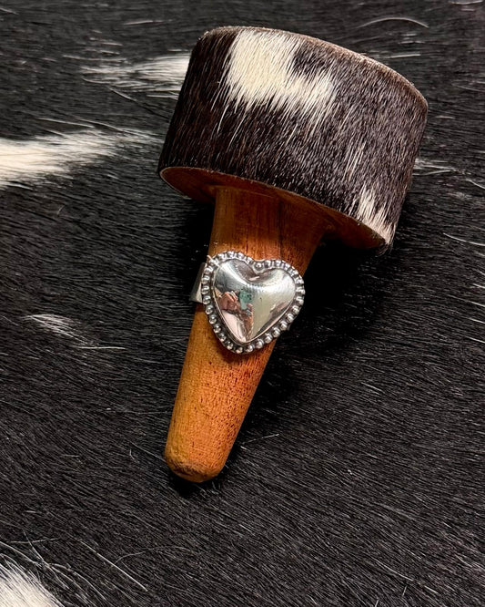 Sterling Heart Puff Ring *Native