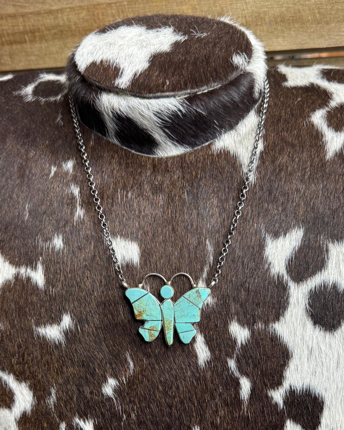 Steve Francisco Inlay Butterfly Necklace *Native