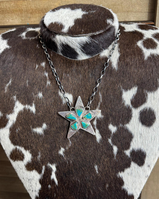 Kingman 5 Stone Star Necklace *Native
