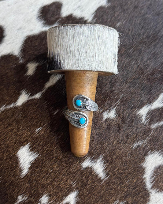 Feather Adj Wrap Ring (stone varies) *Native