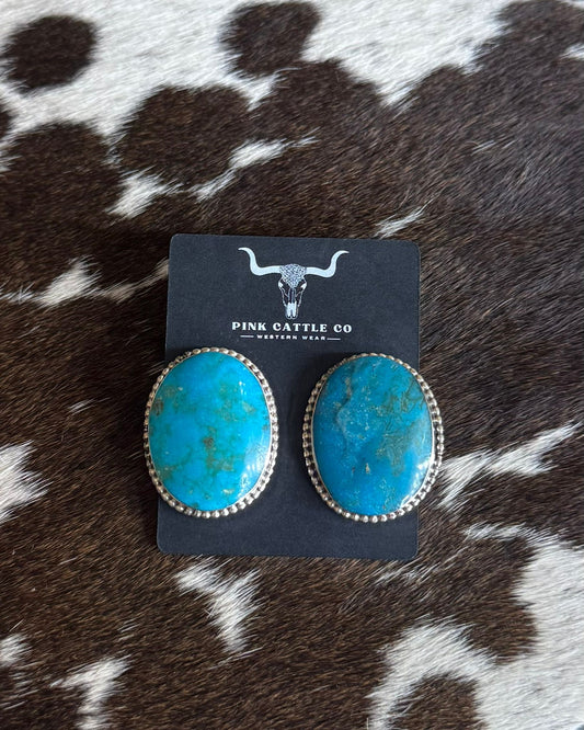 Round Turquoise Studs *Native