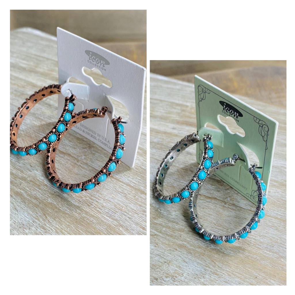 Turquoise Dolly Hoop Earrings