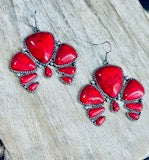 Red Squash Blossom Earrings