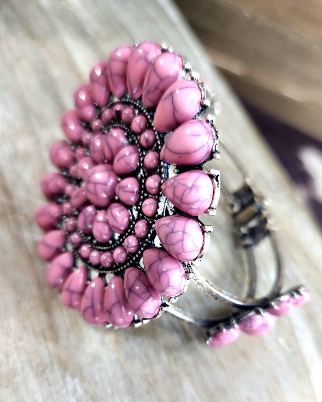 Large Pink Stone Bracelet