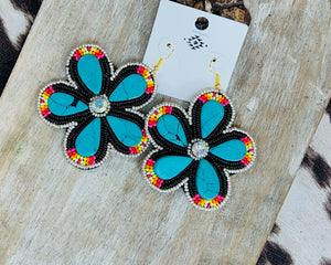 Beaded Flower Earrings