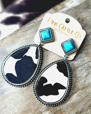 Cowhide Teardrop Earrings