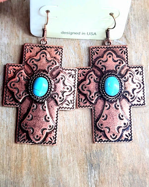 Copper cross dangle