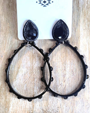 Black Dangle Hoop