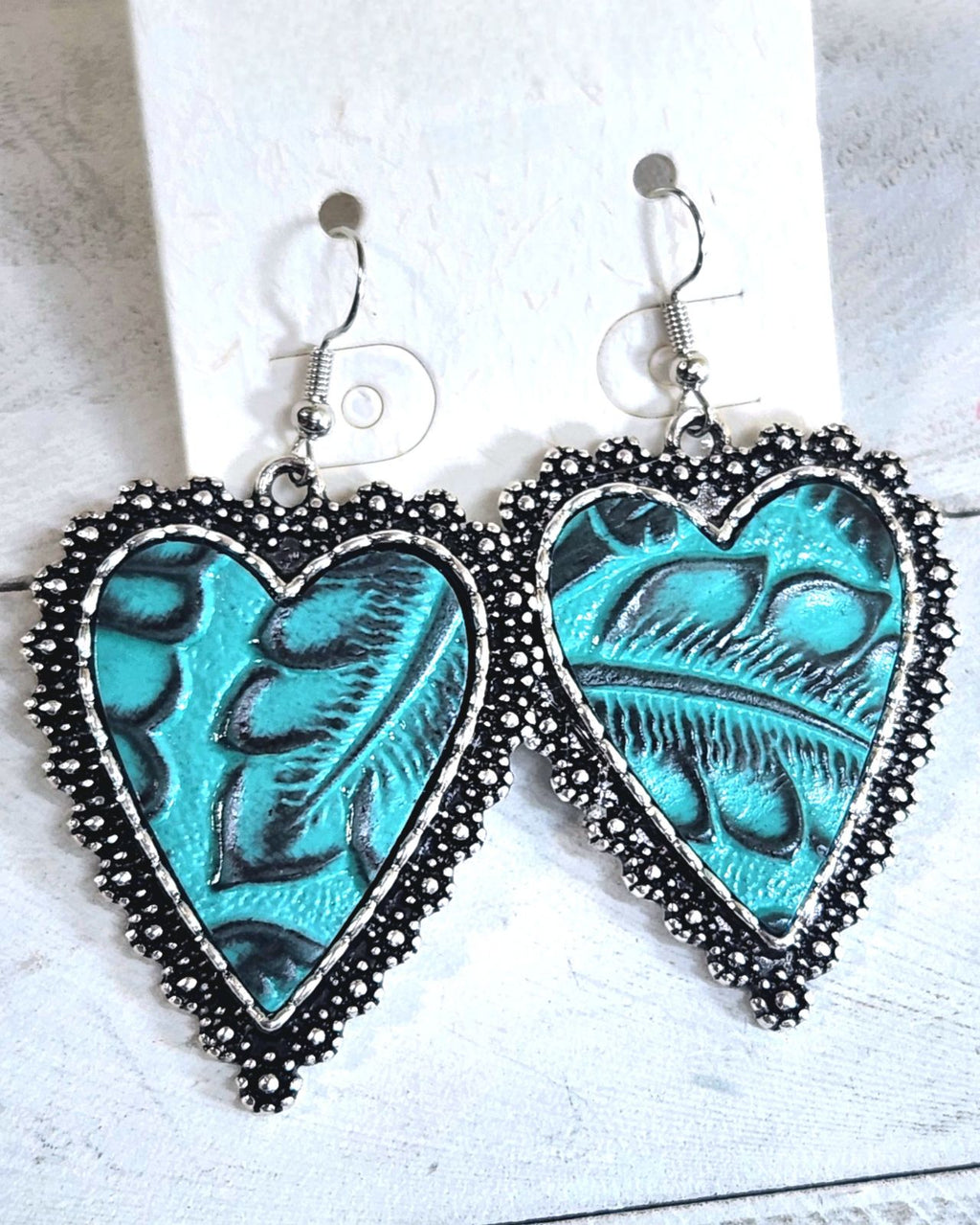 Turquoise Heart Dangle earrings