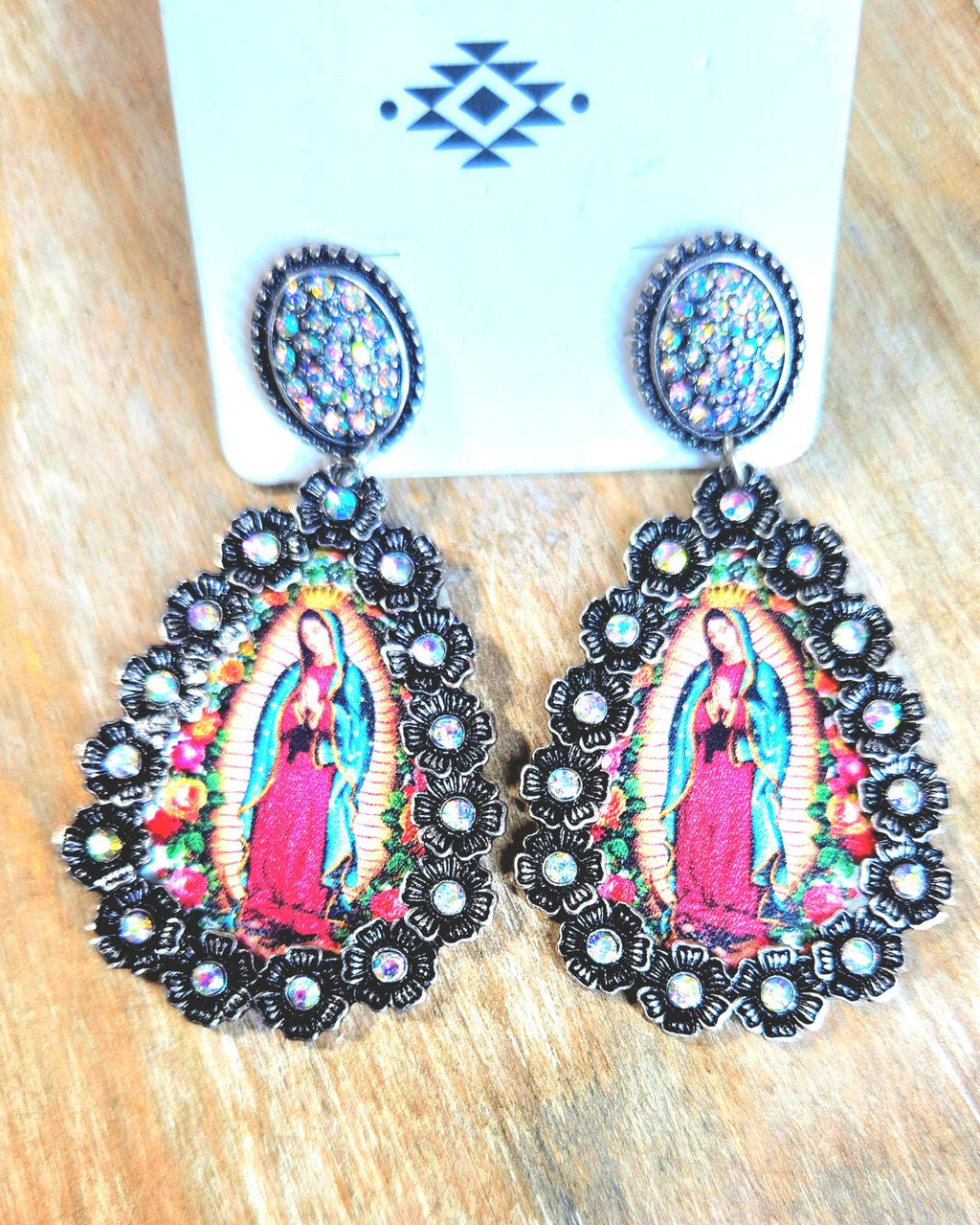 Virgencita dangle earrings