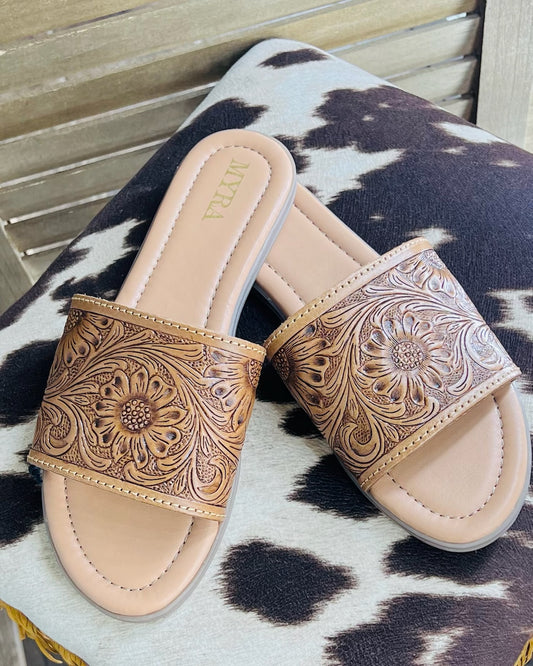Xena Hand Tooled Sandals