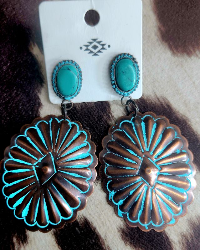 Patina dangle earrings