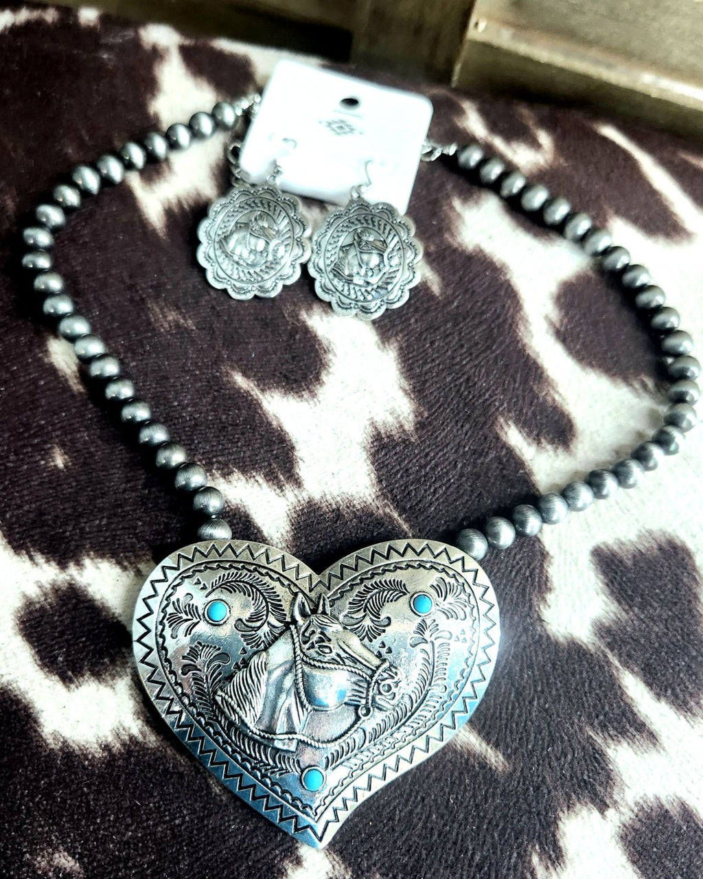 Heart belt necklace set