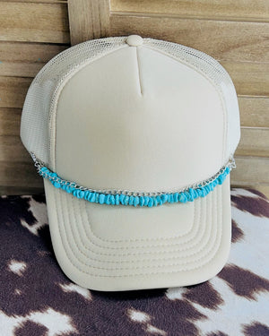 Turquoise Chip Hat Chain