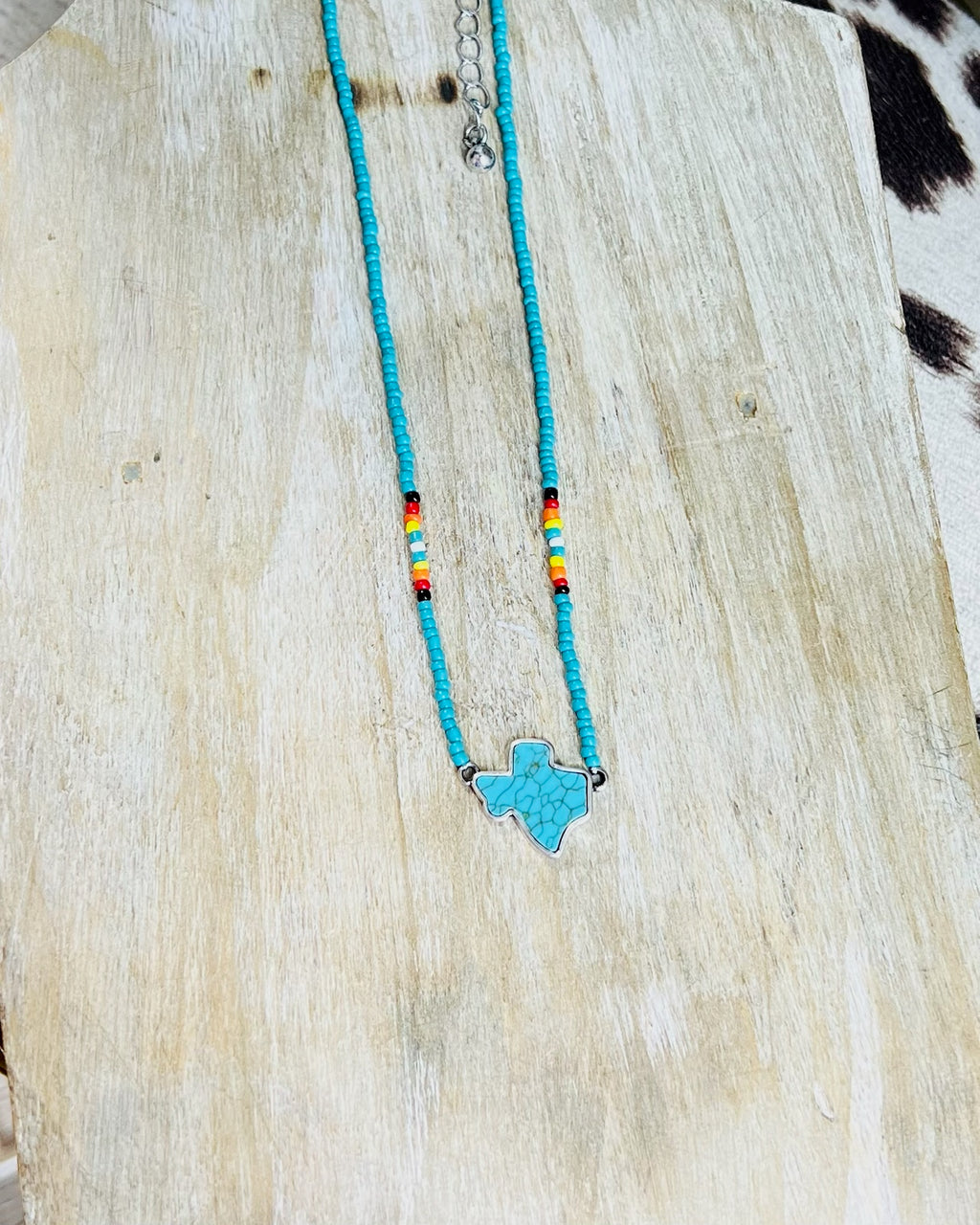Seed bead Texas necklace