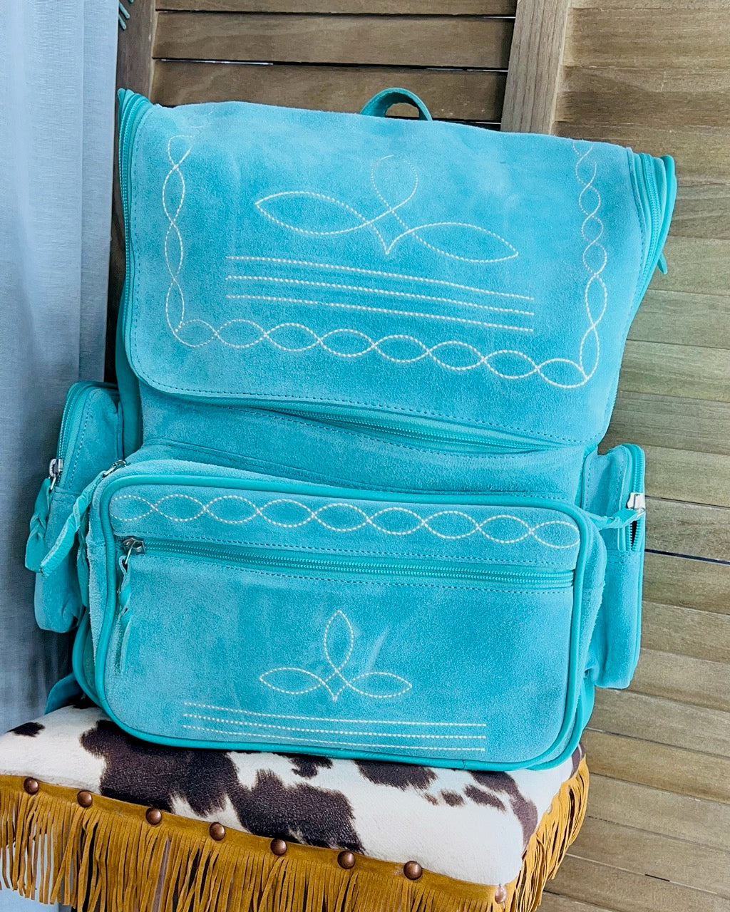 Turquoise Stitch Backpack
